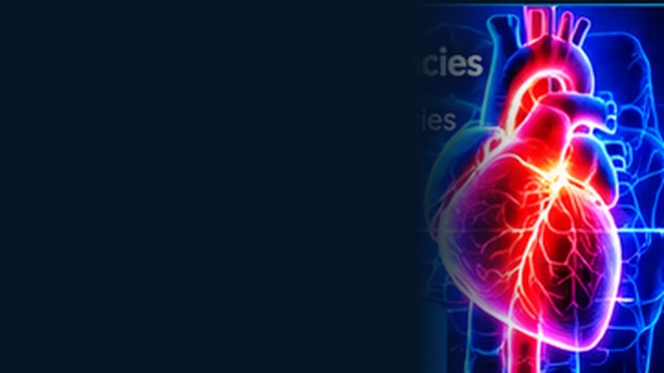 High-tech anatomical heart illustration